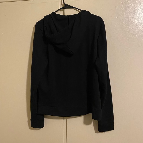 New PINK Brand zippered hoodie with pockets.Black w/silver lettering. Large - Picture 4 of 8